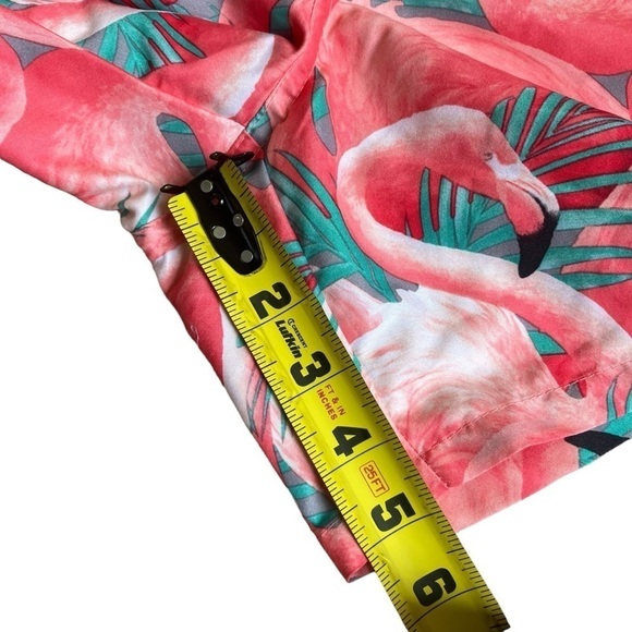 NWT Old Navy Mens 5” Swim Trunks Pink Flamingos Tropical Print Sz 3XL - Picture 7 of 16